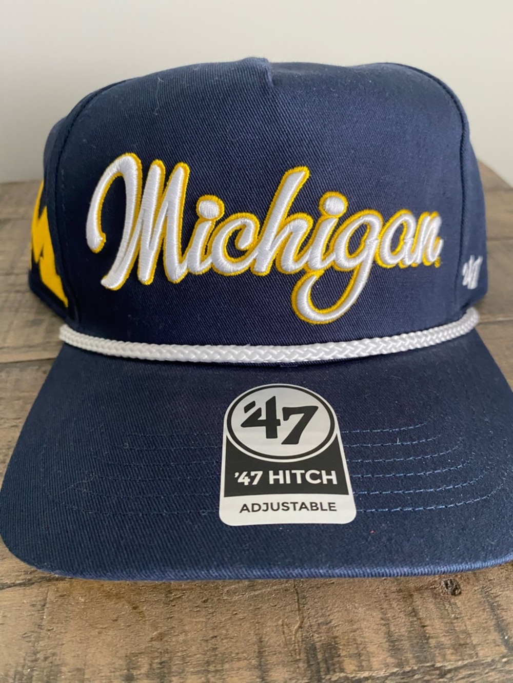 47 HITCH MICHIGAN WOLVERINES SCRIPT ROPE Trucker SNAPBACK HAT CAP NCAA NEW